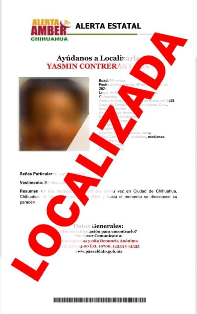 Localiza FEM sana y salva a bebé que estaba ausente de su madre desde marzo de 2025