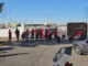 Docentes protestan frente a instalaciones de Pemex en rechazo a reforma laboral del ISSSTE