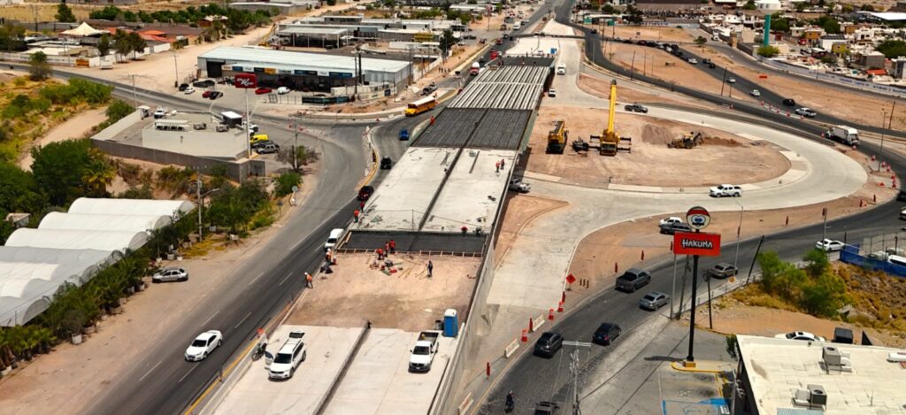 Concluye Municipio con éxito montaje de trabes en Paso Superior carretera Aldama y avenida Fuerza Aérea