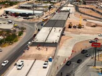 Concluye Municipio con éxito montaje de trabes en Paso Superior carretera Aldama y avenida Fuerza Aérea