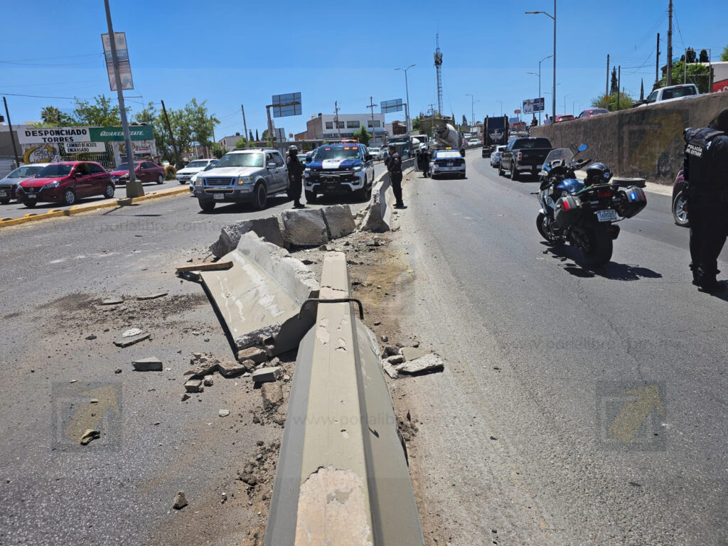 Camión revolvedor provoca fuerte caos vial tras chocar contra muro en el Juventud