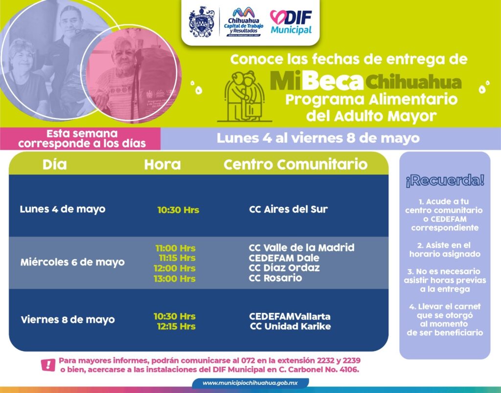 ¡Que no se te pase tu entrega del PAAM!, conoce los horarios correspondientes del 4 al 8 de mayo