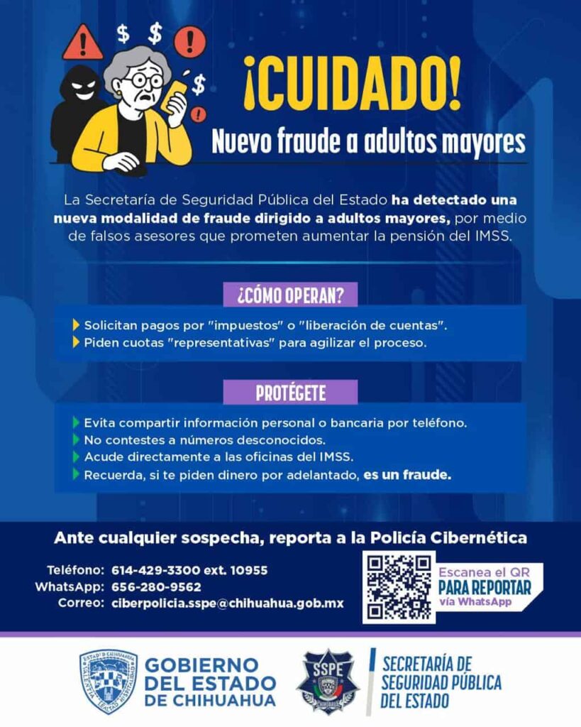 Detectan nuevo fraude dirigido a adultos mayores con falsas gestiones de pensión del IMSS