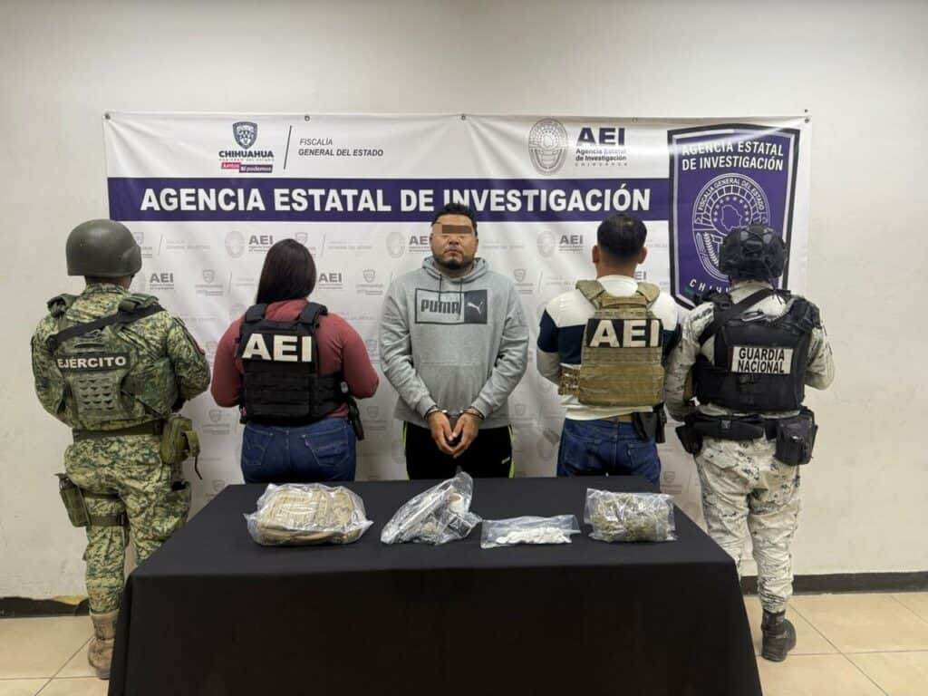 Detiene COE en flagrancia a hombre con drogas y arma