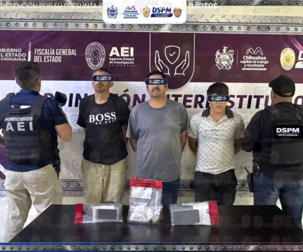 Investigadores de la Policía Municipal participan en detención de tres sujetos con cristal