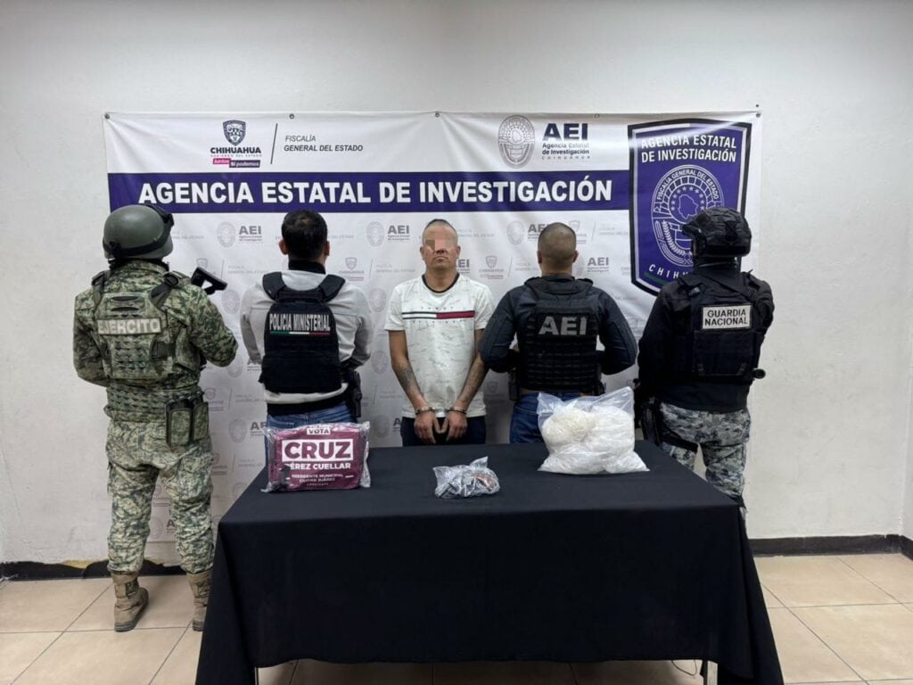 Detiene AEI a sujeto con metanfetaminas y arma en Cd. Juárez